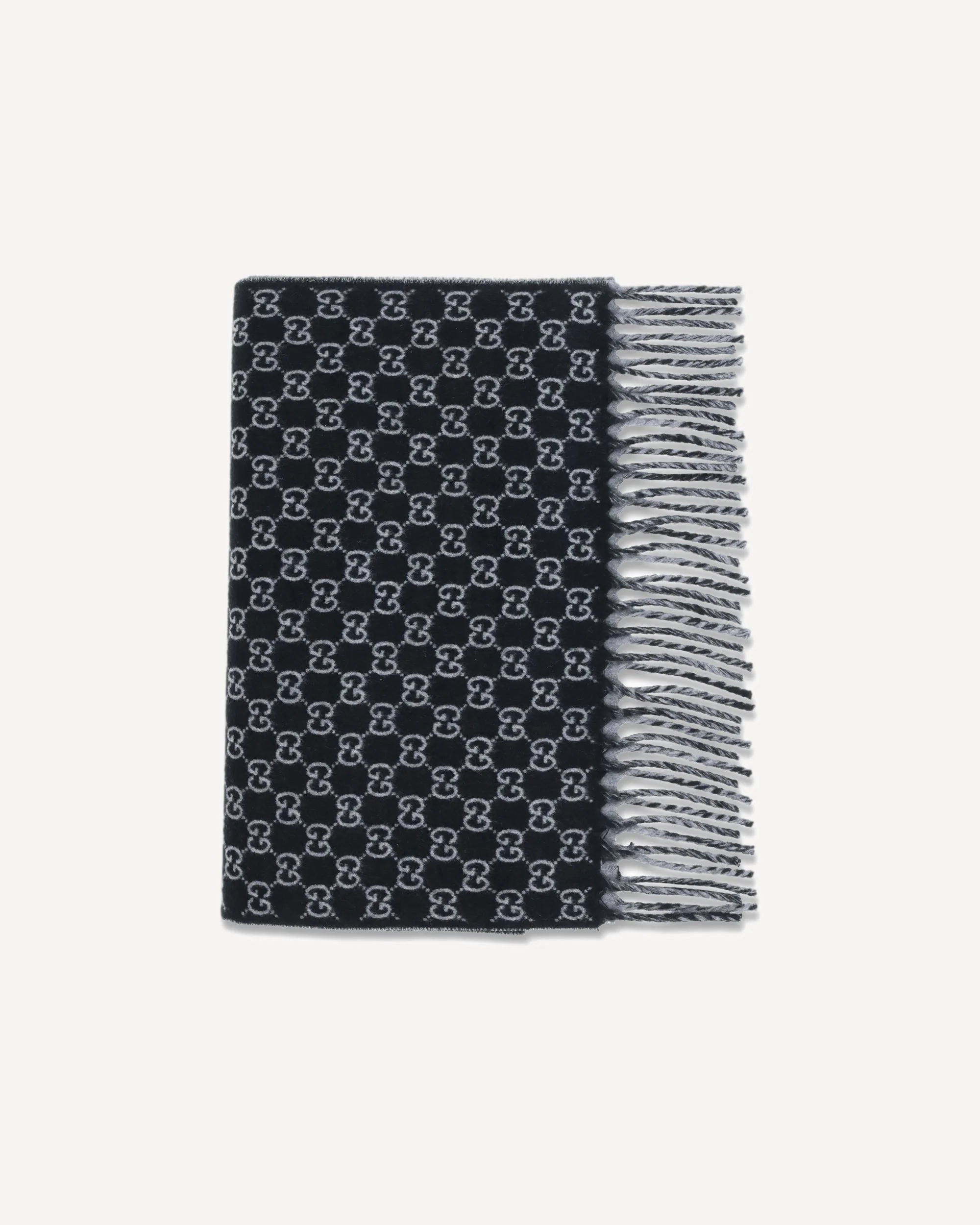 Wool and cashmere Scarf with a gradient GG motif - 1