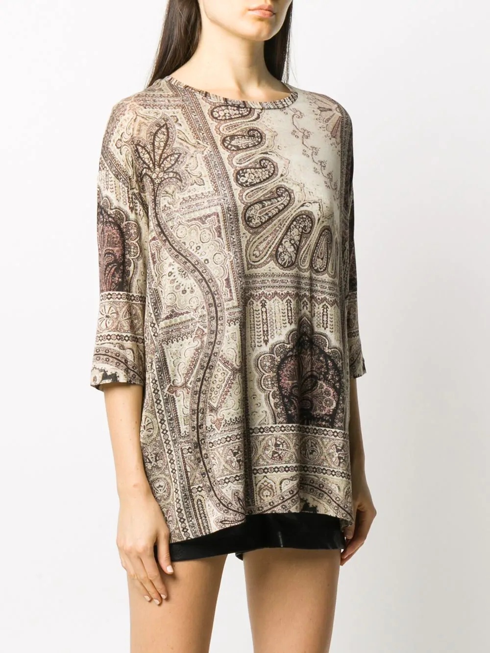 paisley-print jersey jumper - 3