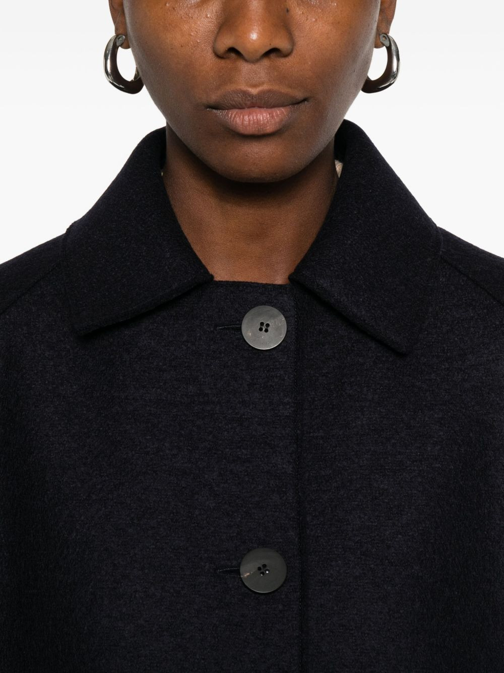 button-front raglan-sleeve coat - 5