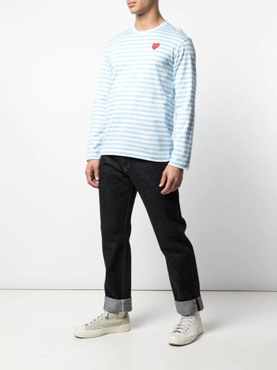 Comme des Garçons PLAY striped logo T-shirt outlook