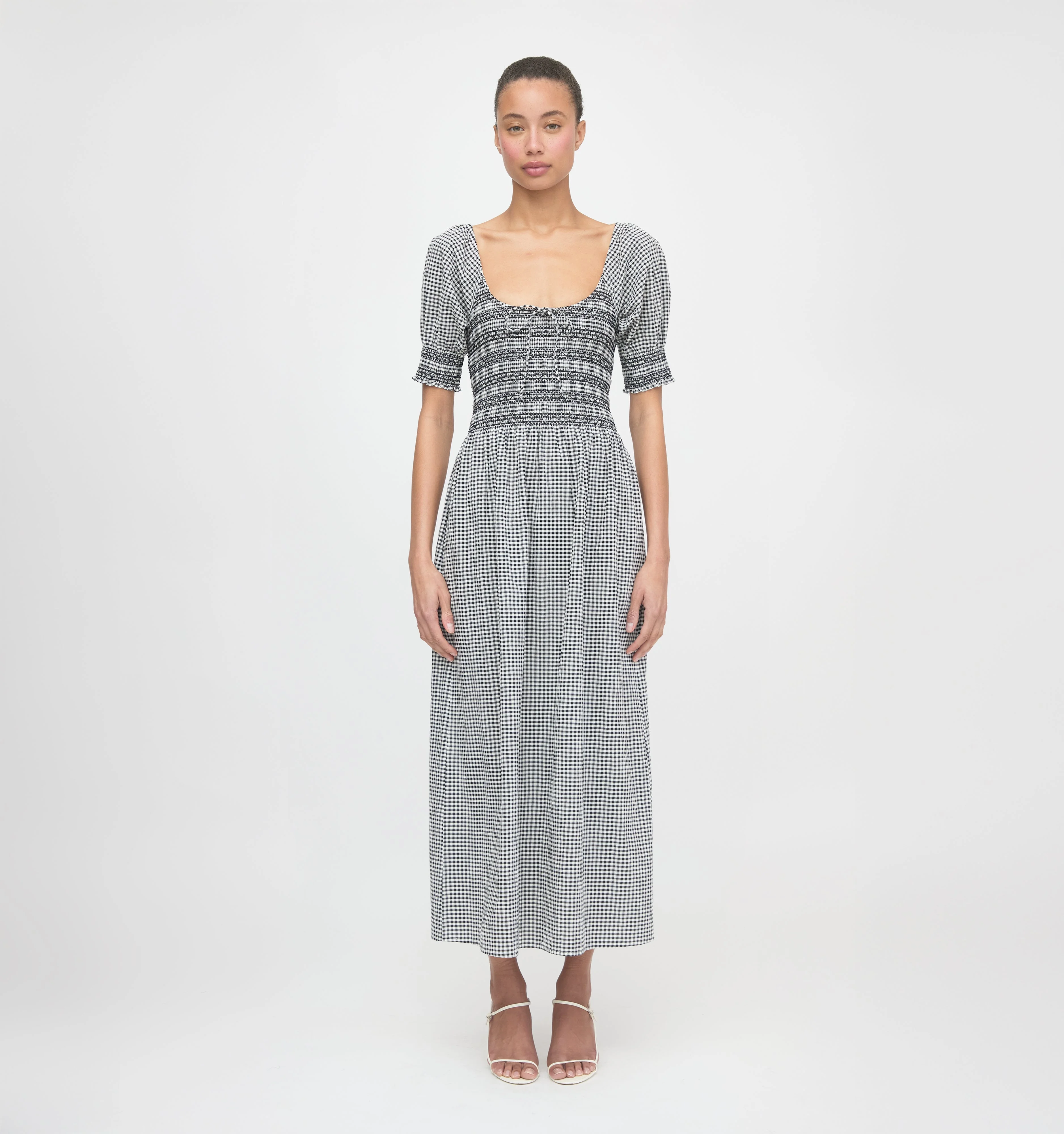 The Madeline Nap Dress - Black/Sand Gingham - 1