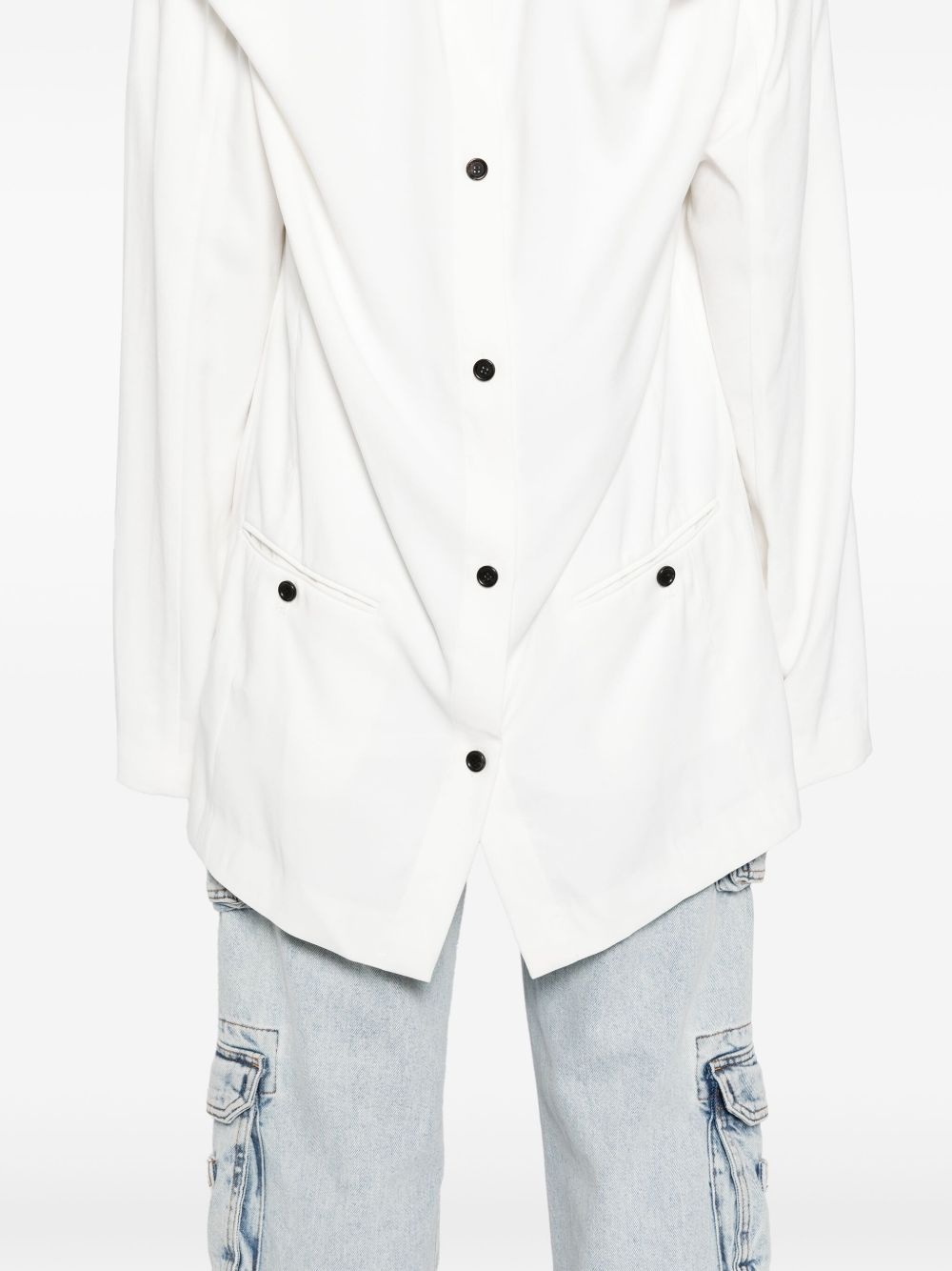 squared-back single-breasted blazer - 5