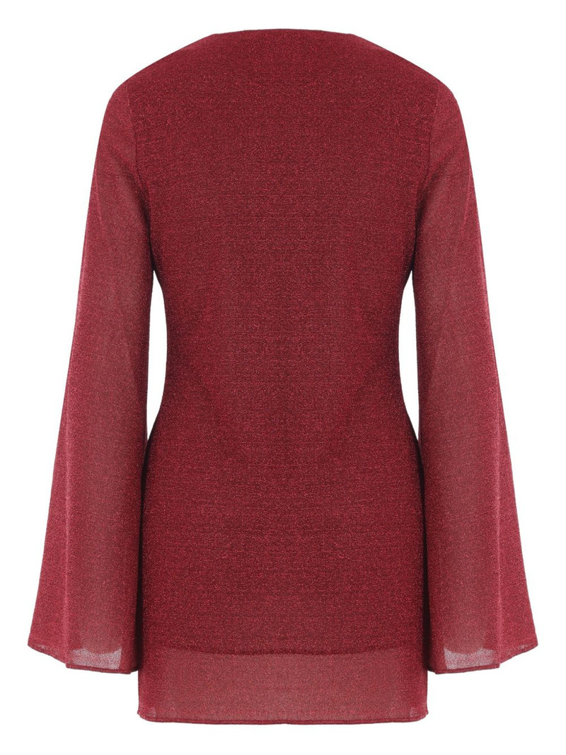 Oséree shell-detail flared-sleeve mini dress outlook