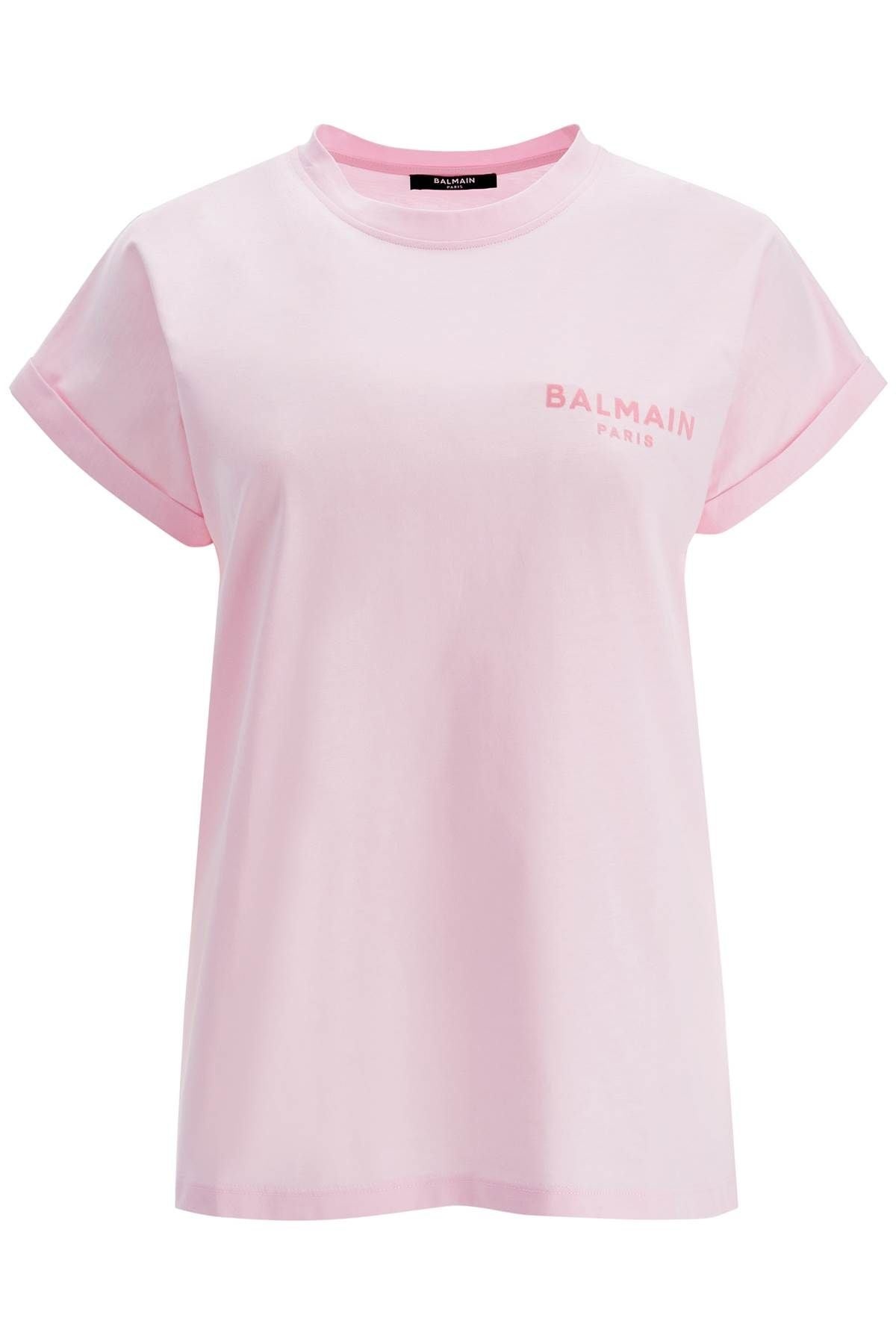 Balmain Flocked Logo T Shirt - 1