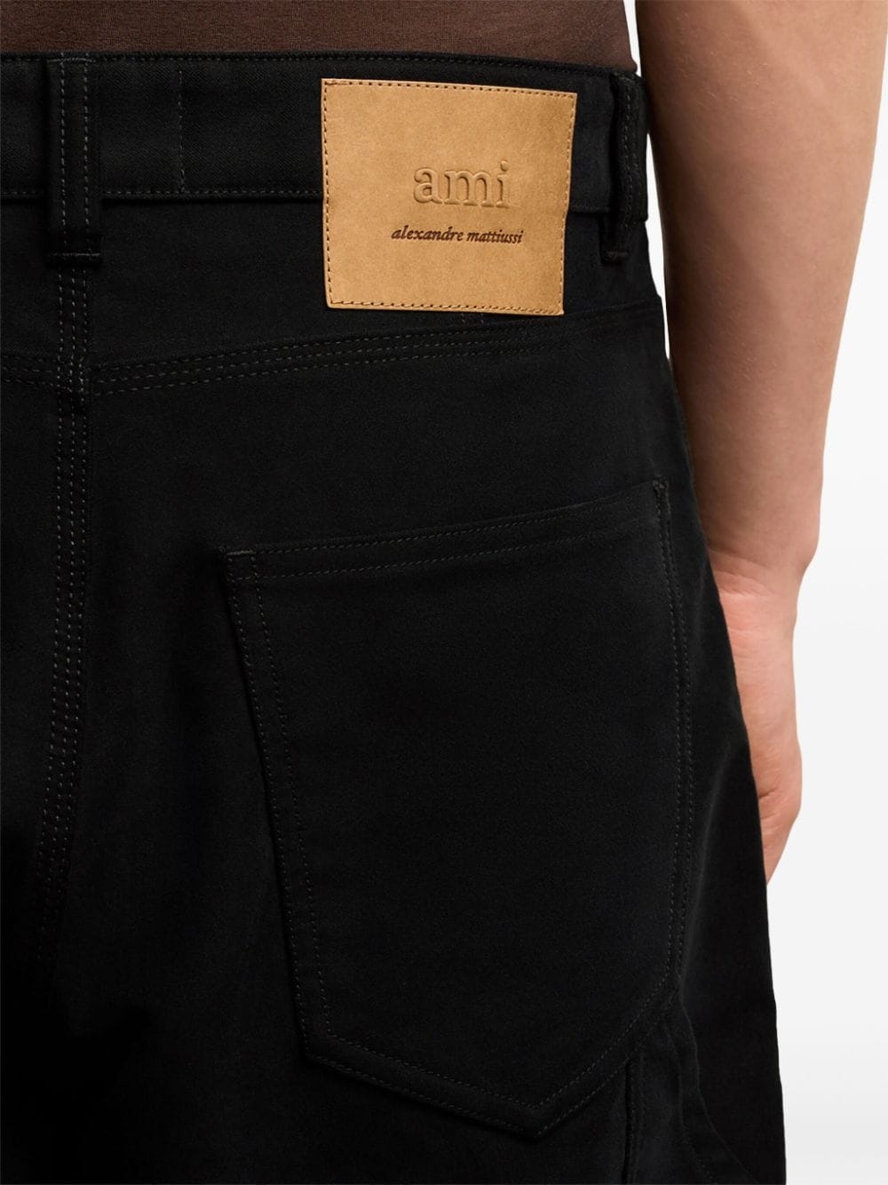 logo-patch straight-leg worker trousers - 6