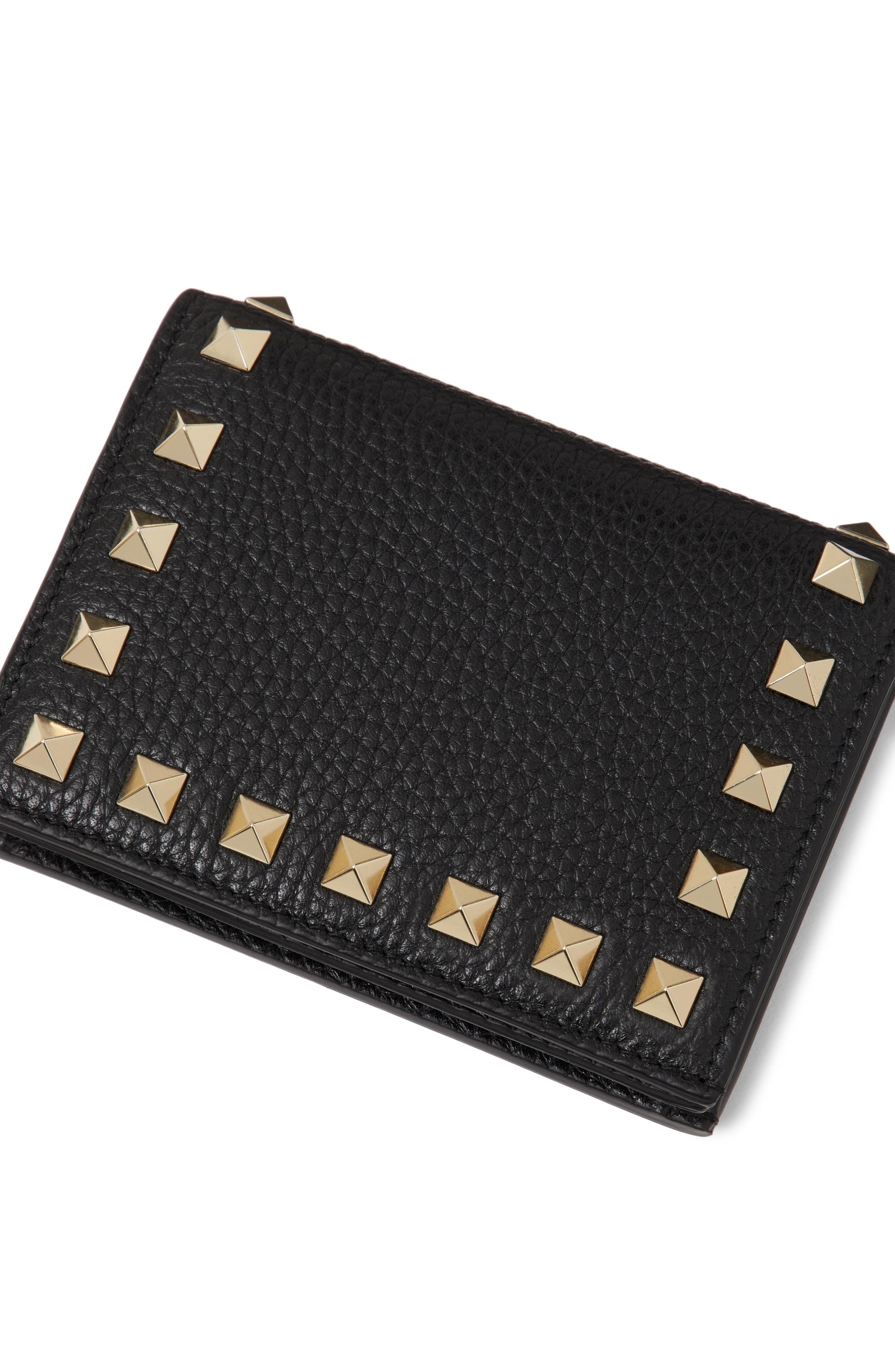 Valentino Garavani Rockstud Leather Bifold French Wallet in Black at Nordstrom - 4