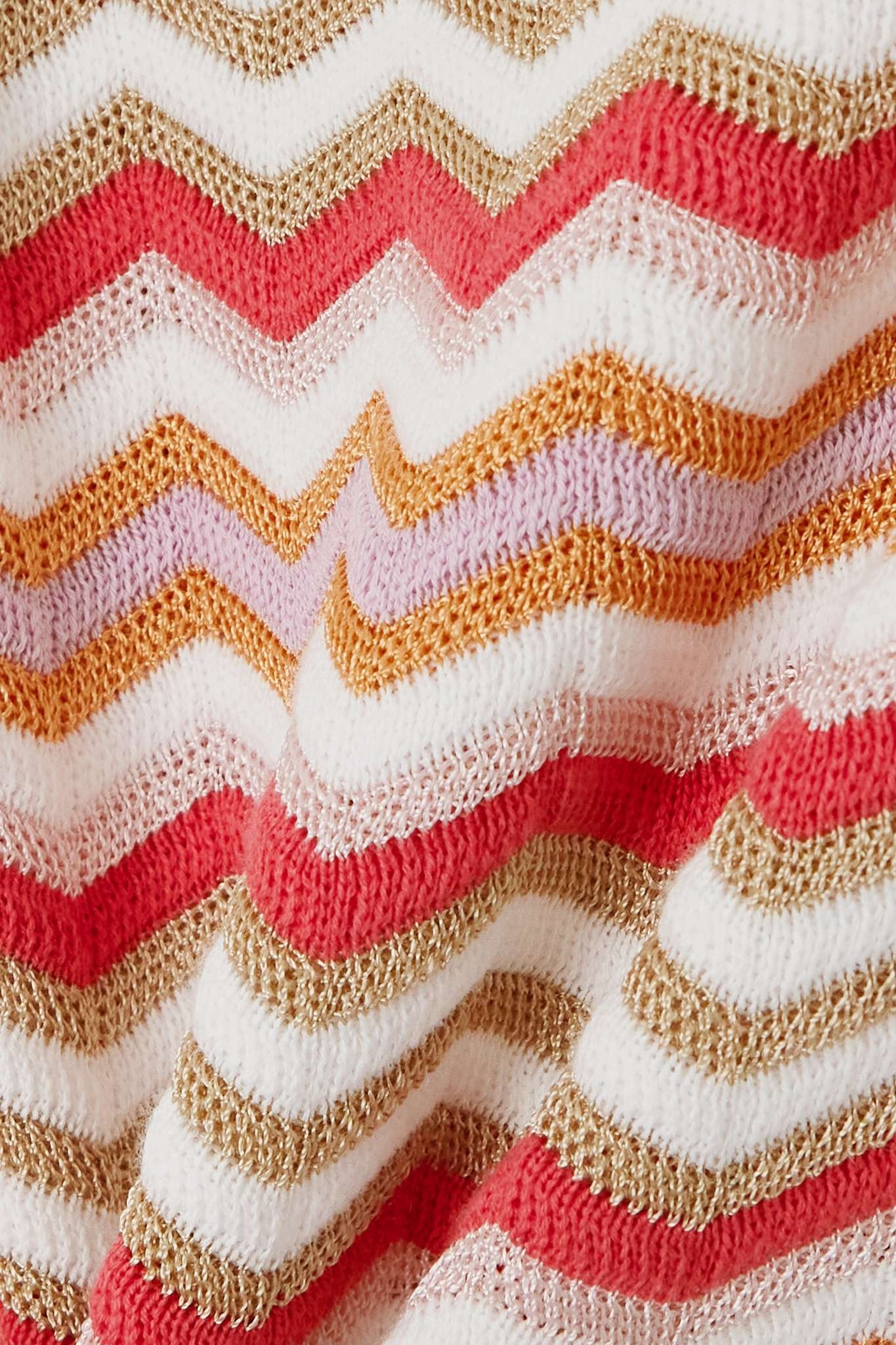 Striped cotton-blend crochet-knit tank - 4