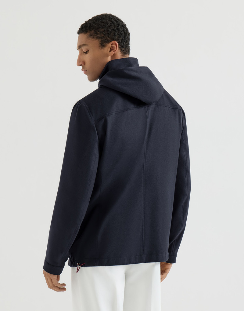 Lightweight cashmere flannel biker jacket 3