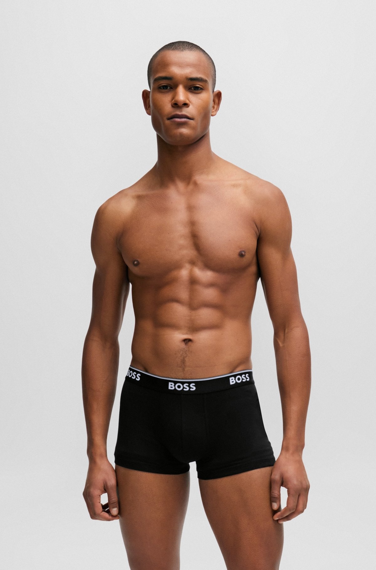 THREE-PACK OF STRETCH-COTTON TRUNKS WITH LOGO WAISTBANDS - 6