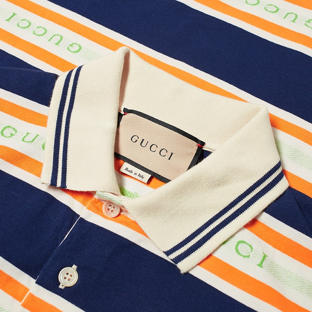 Gucci Logo Collar Stripe Polo - 4