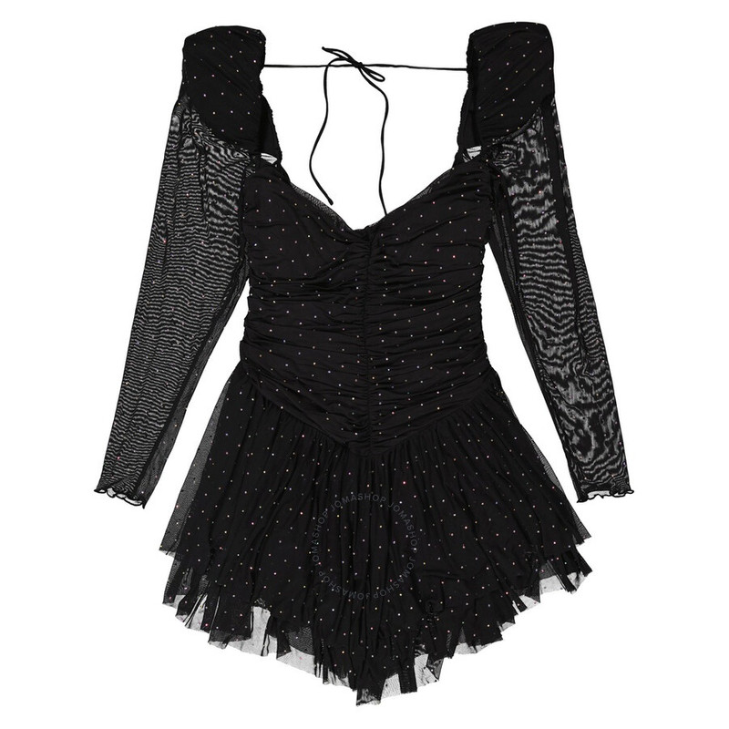 Rotate Rhinestone-Embellished Ruffle Mesh Mini Dress 1