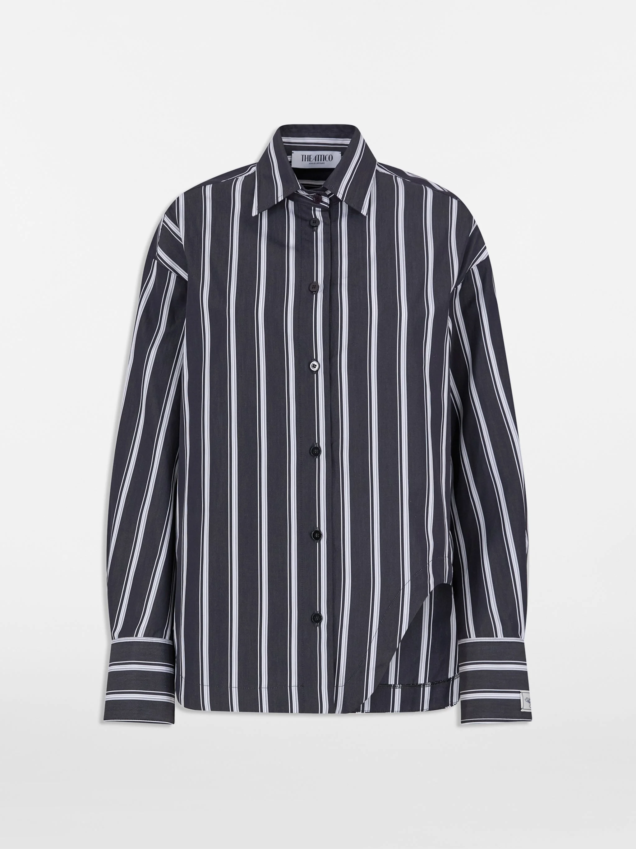 WHITE AND NAVY BLUE SHIRT - 1
