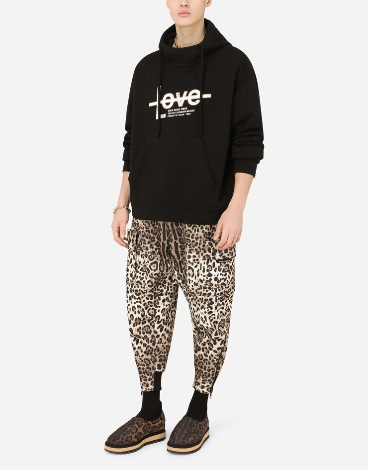 Leopard-print jogging pants with patch embellishment - 6