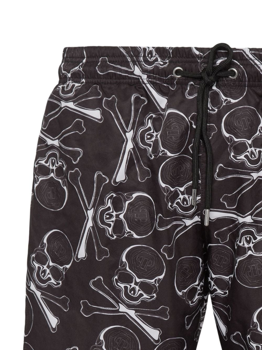 skull-print drawstring swim trunks - 2