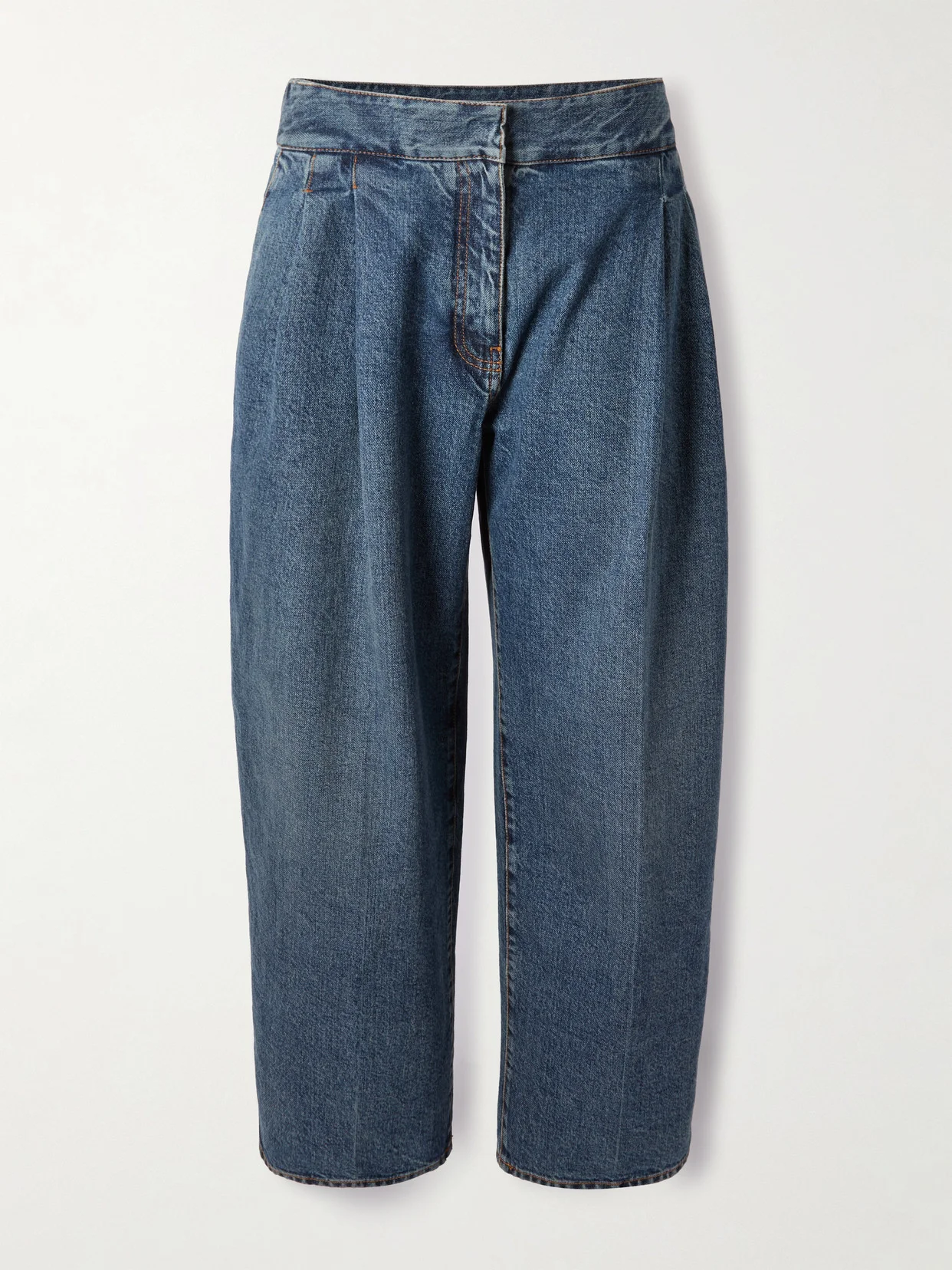 Pleated Straight-leg Jeans - 1