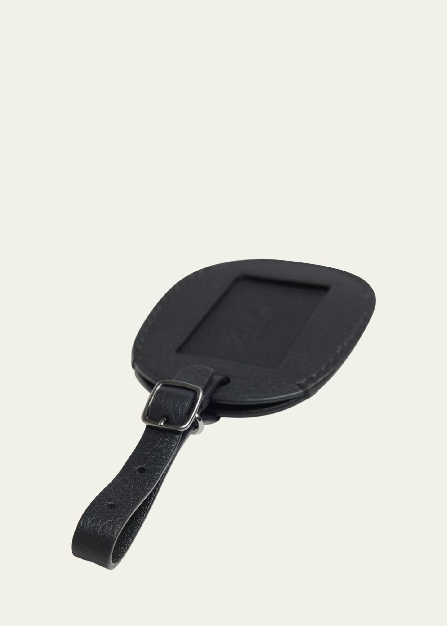 Men's Leather Oval Luggage Tag - 2