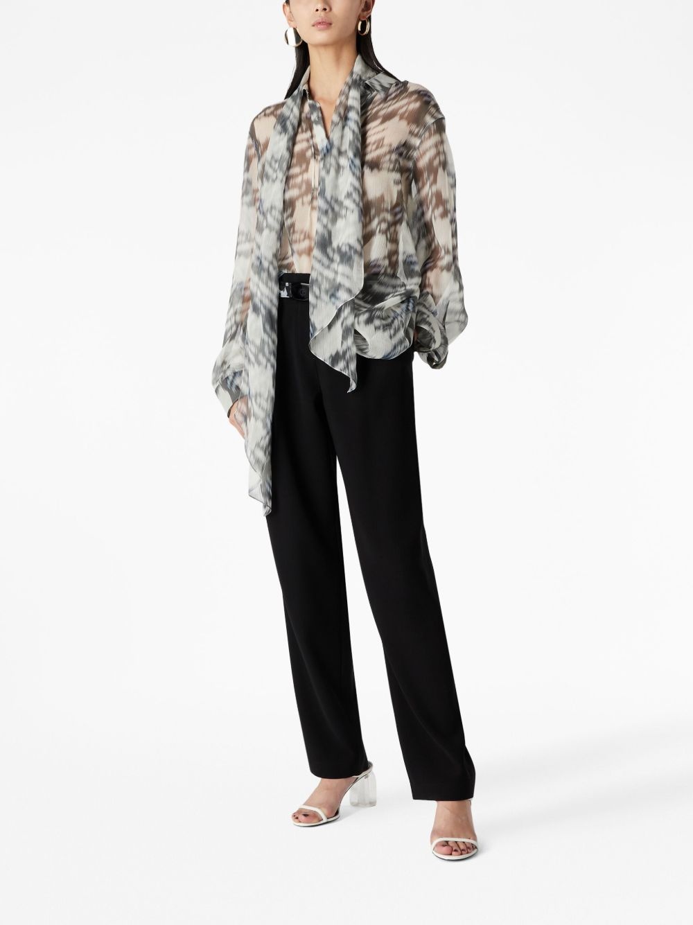 abstract-print silk shirt - 2
