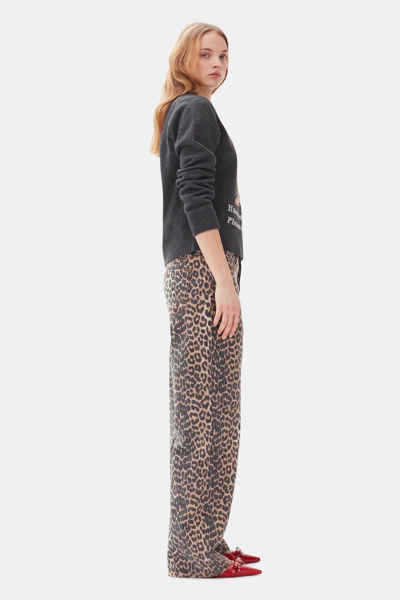 LEOPARD PRINTED IZEY JEANS - 3