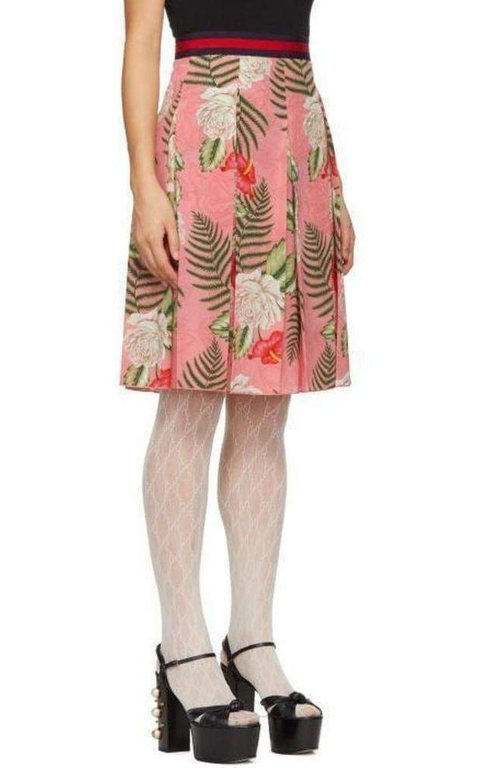Pink Floral Pleated Mini Skirt - 2
