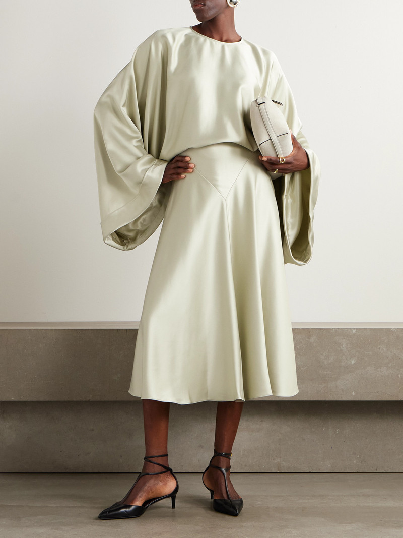 Altuzarra Ames Pleated Satin Maxi Skirt outlook