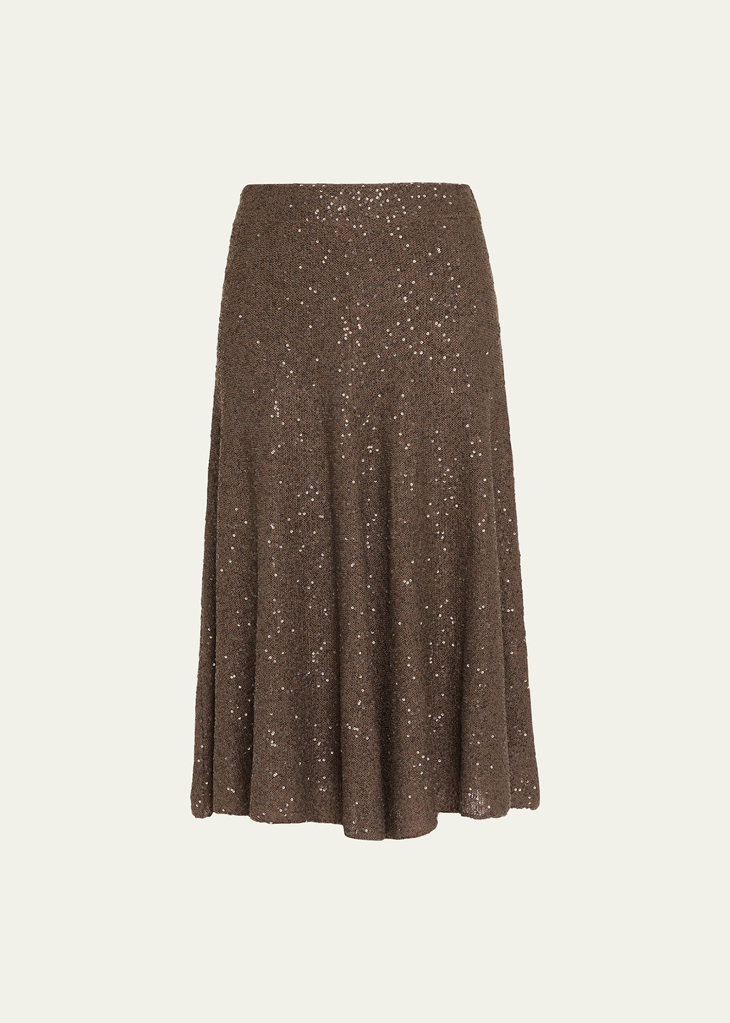 Sequined Cashmere Midi Skirt - 1