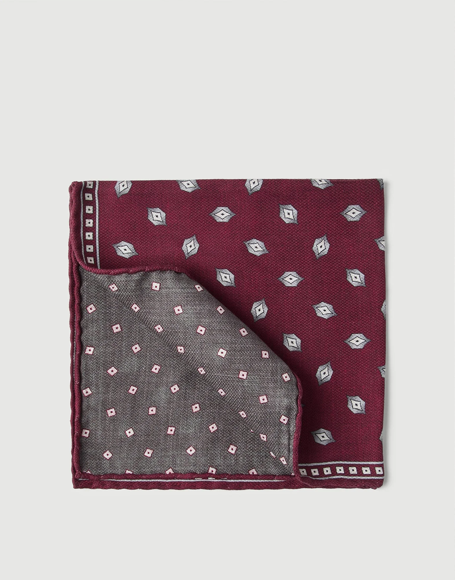 Silk pocket square with diamond design - 1