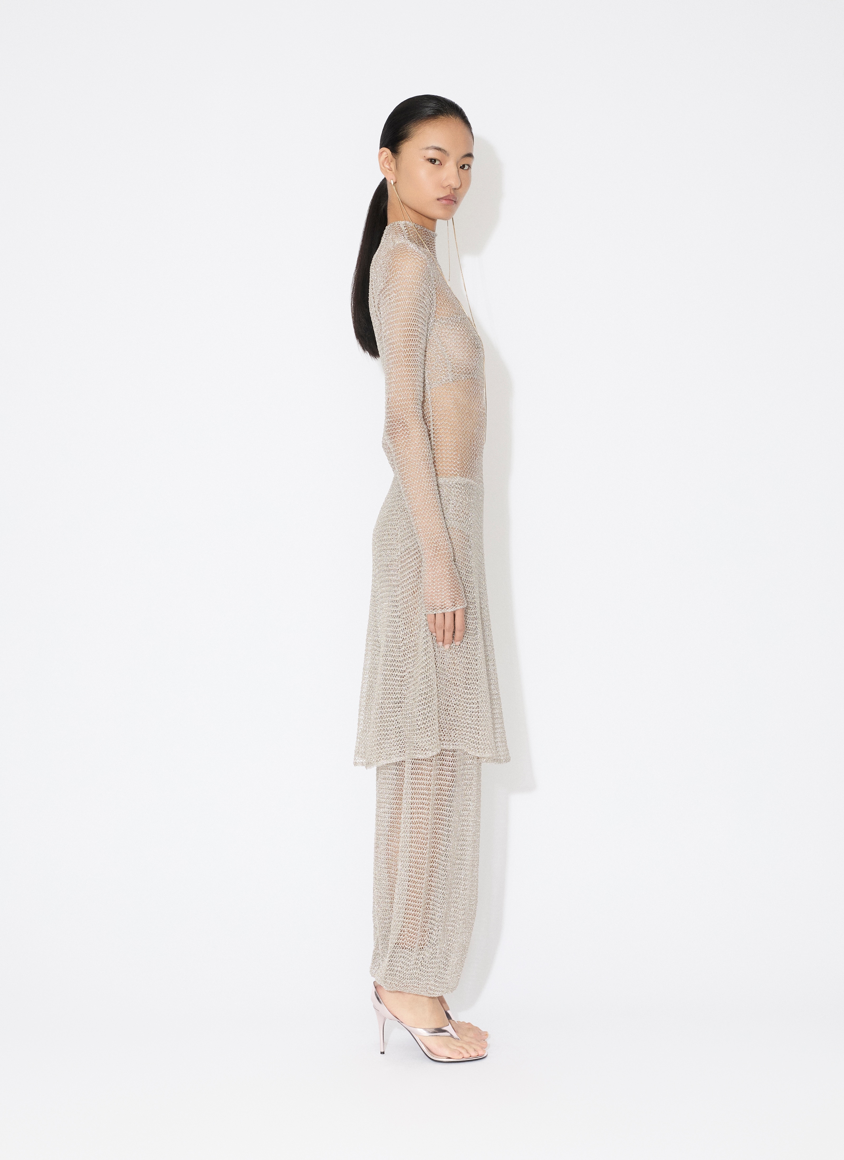 MESH KNIT SHORT DRESS - 4
