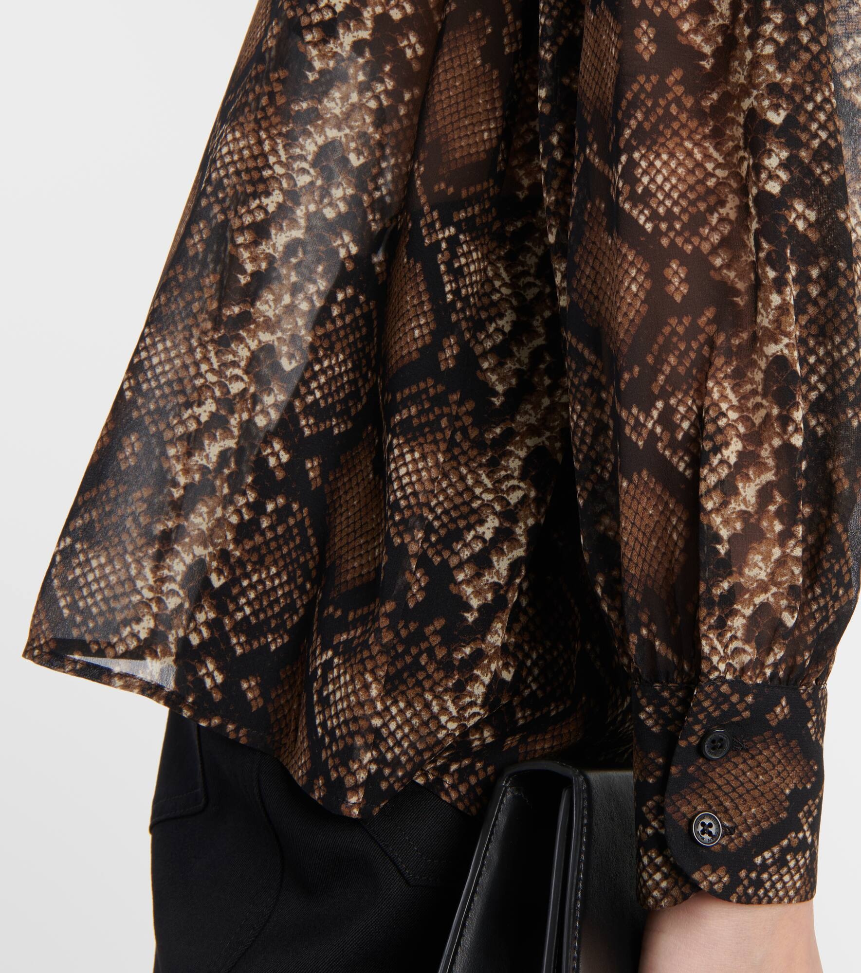 Carina snake-effect printed silk blouse - 5