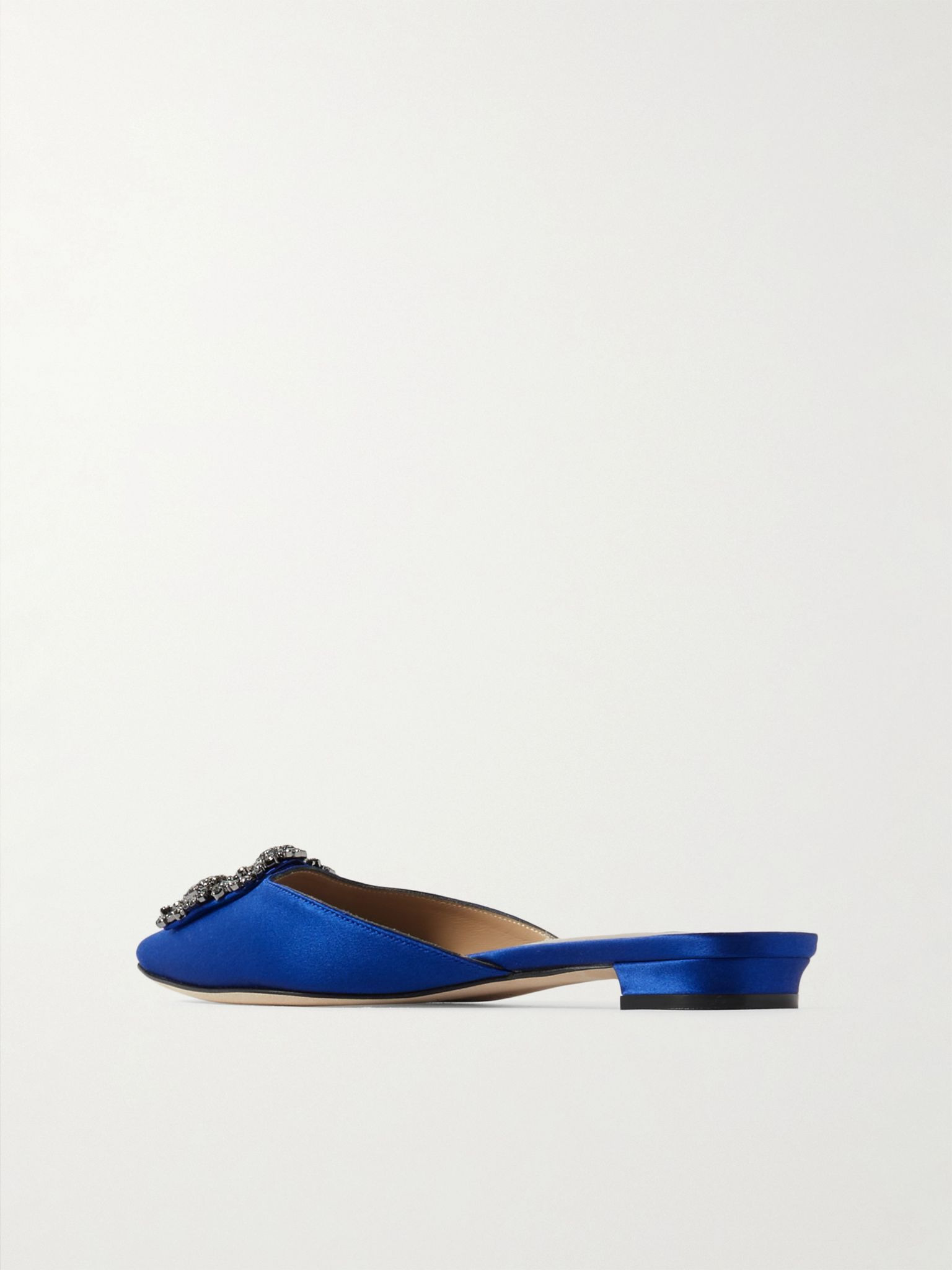 Hangisi crystal-embellished satin slippers Blue - 3