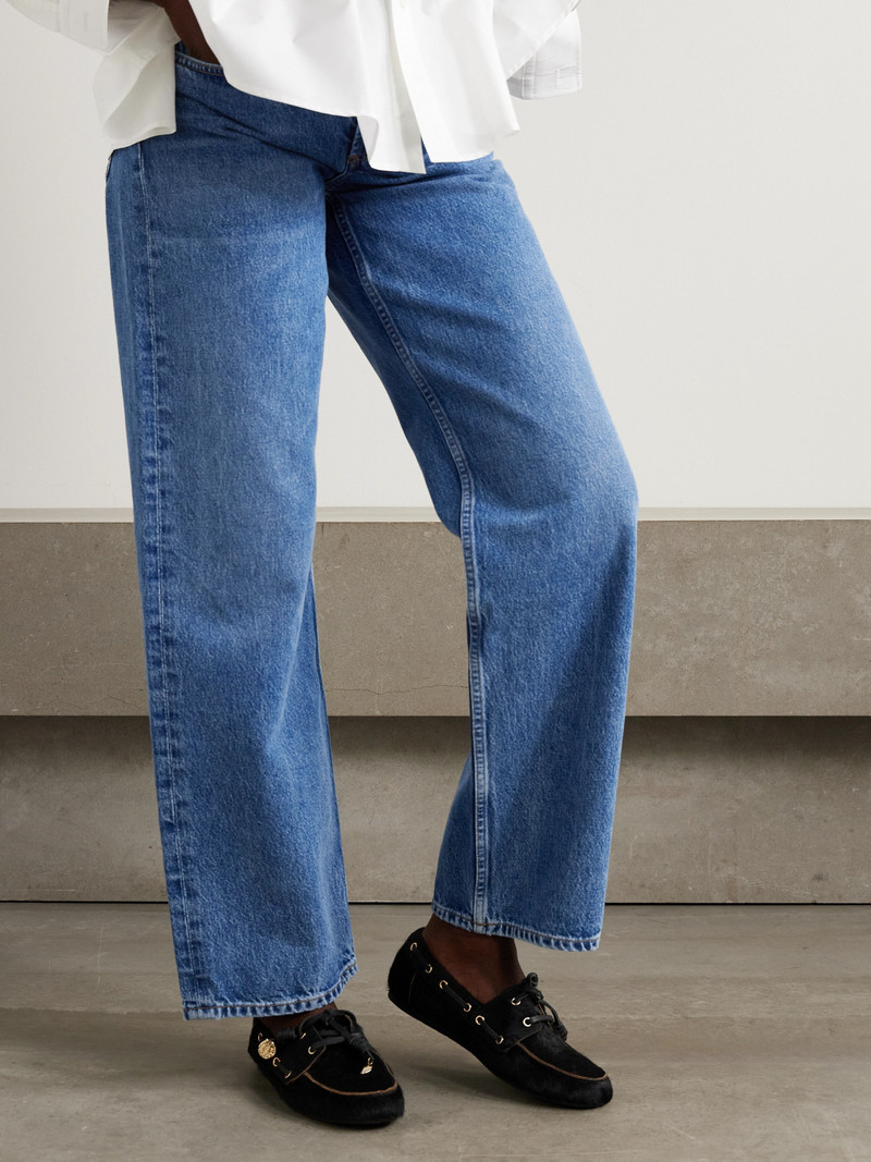 ANCIENT GREEK SANDALS Pliaria Leather-trimmed Pony Hair Boat Shoes outlook