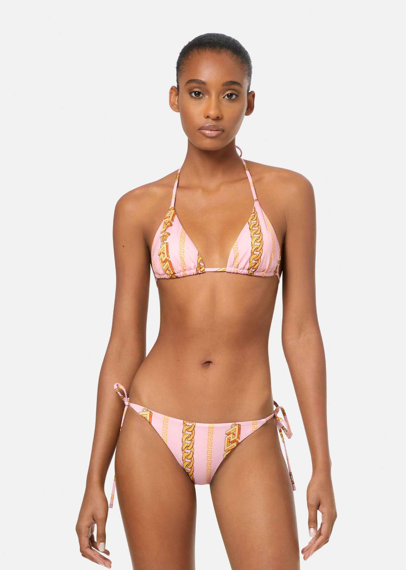 VERSACE Chain Pinstripe Bikini Bottoms outlook