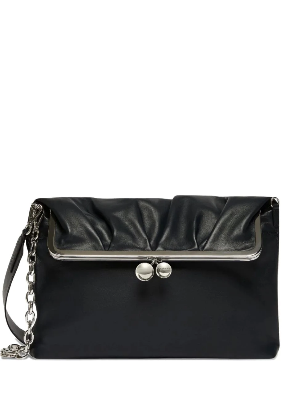 ruched chain shoulder bag - 1