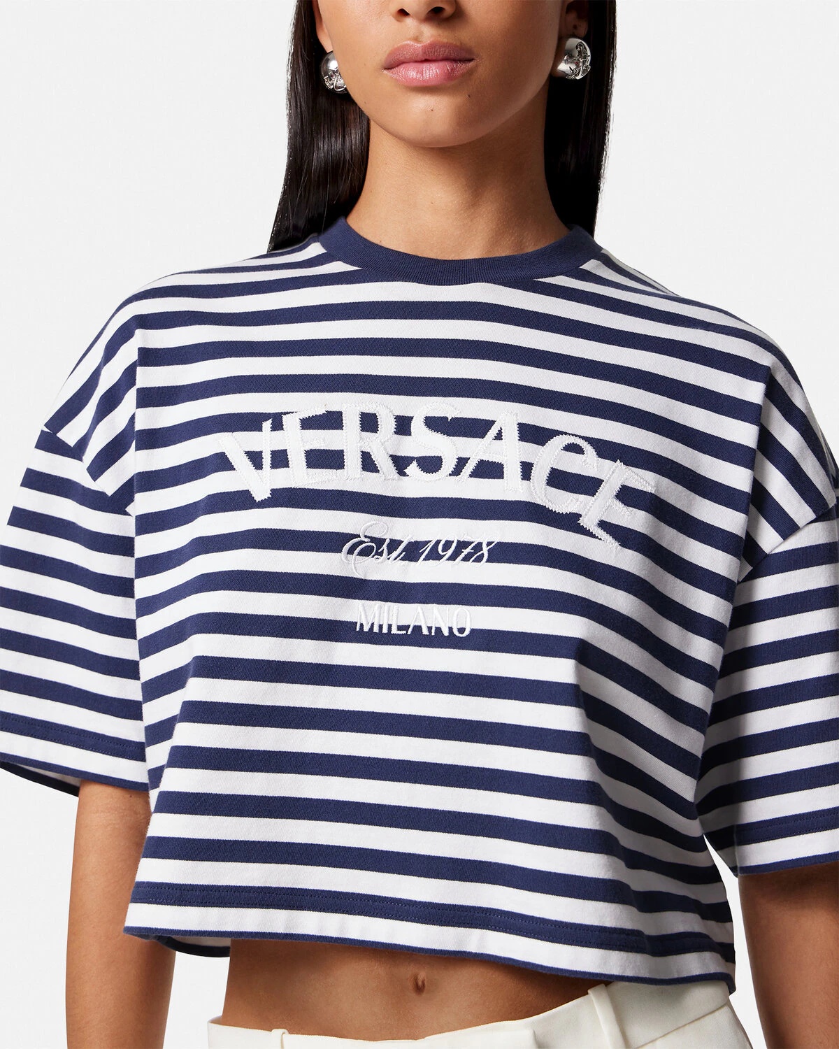 VERSACE L'Ancora Versace Crop T-Shirt | REVERSIBLE