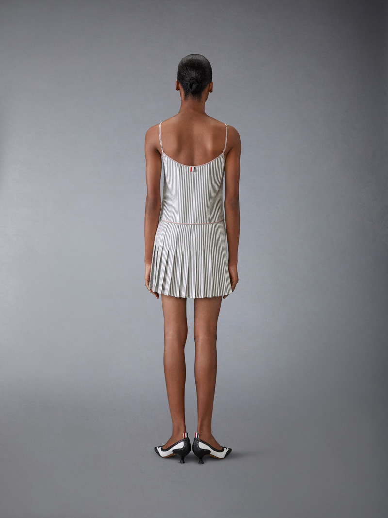 SILK TWILL MINI PLEATED SLIP DRESS 4