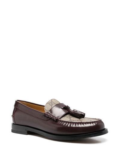 GUCCI tassel-detail GG canvas loafers outlook