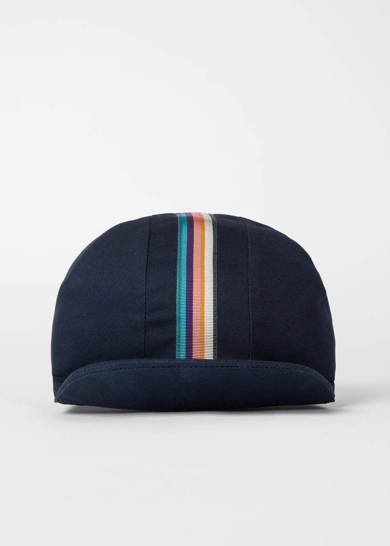 Paul Smith Navy Cotton Cycling Cap With 'Artist Stripe' Webbing outlook