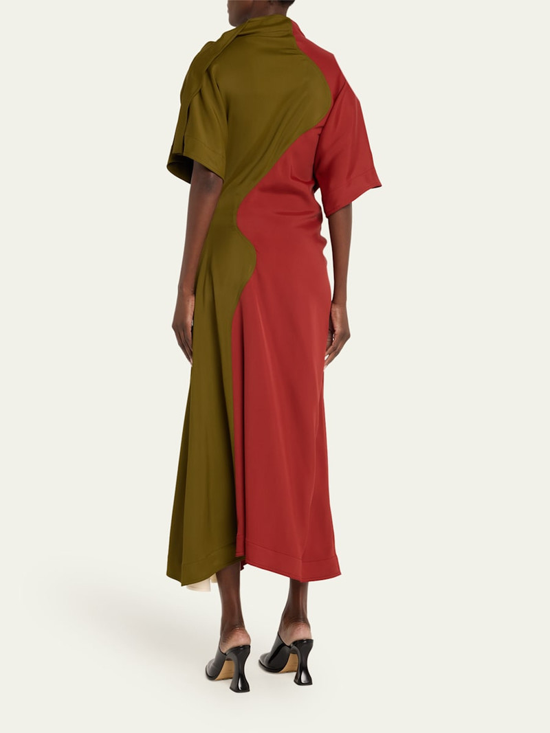 Bottega Veneta Colorblock Fluid Stretch Viscose Piercing Dress outlook