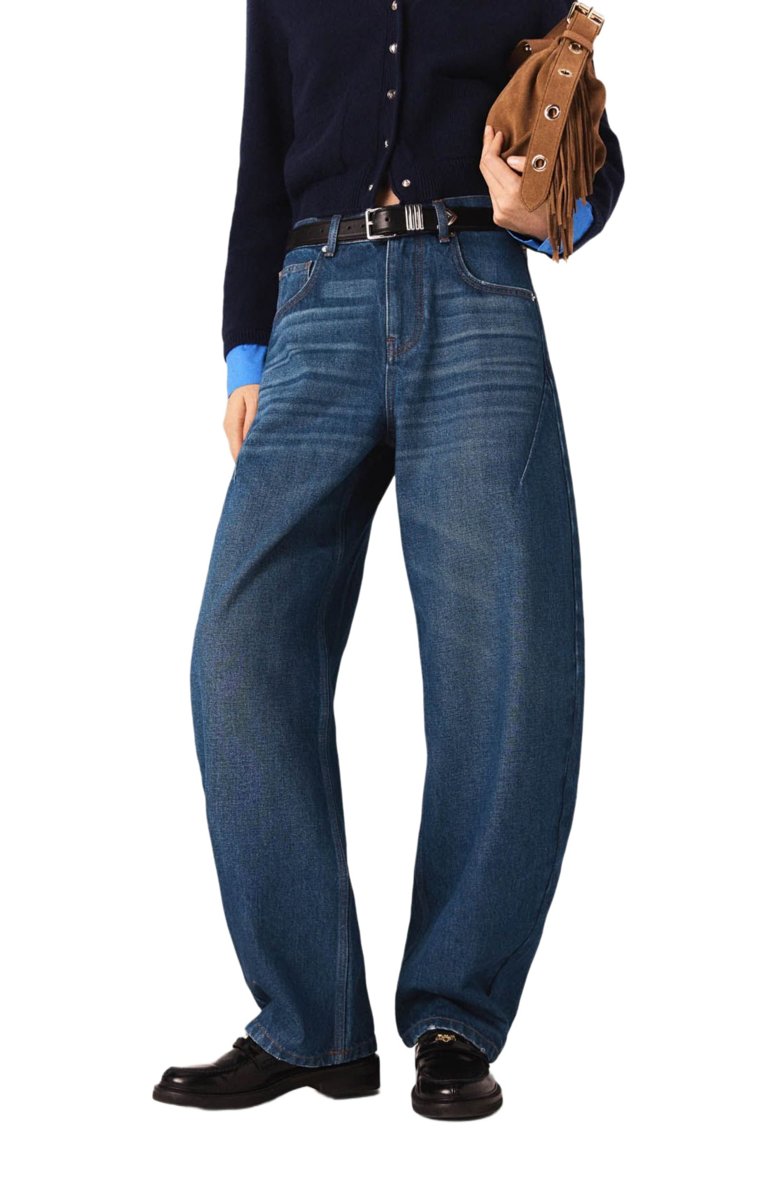 maje Balloon jeans with martingale in Blue at Nordstrom - 5