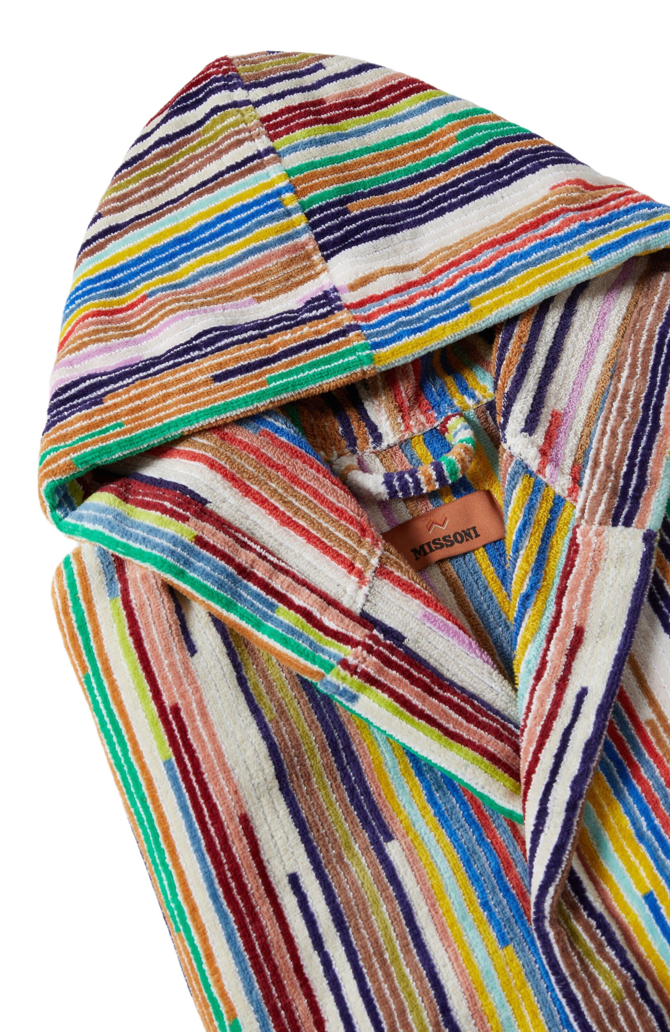 Missoni Home Melody Bathrobe In Cotton Terry With Vertical Stripes in Black at Nordstrom - 3
