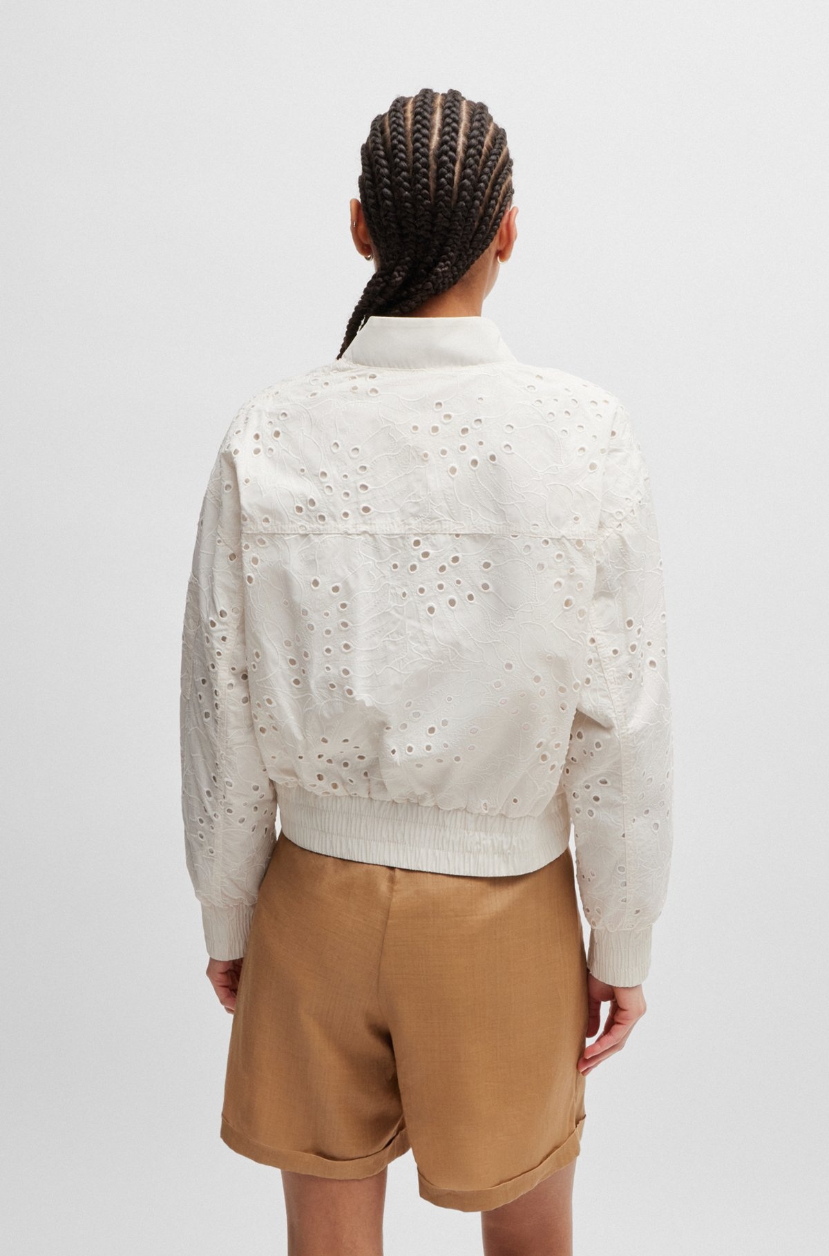 EMBROIDERED BOMBER JACKET WITH ZIPPED SLEEVE POCKET - 4