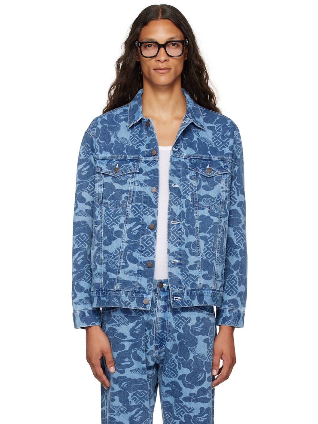 Blue Asia Camo Denim Jacket - 1