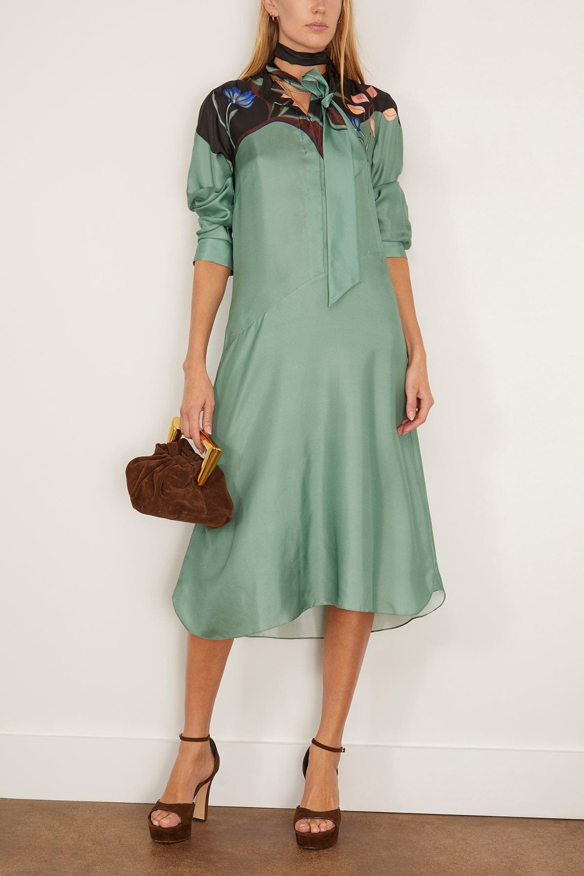 Seductive Bloom Dress in Autumn Green - 2