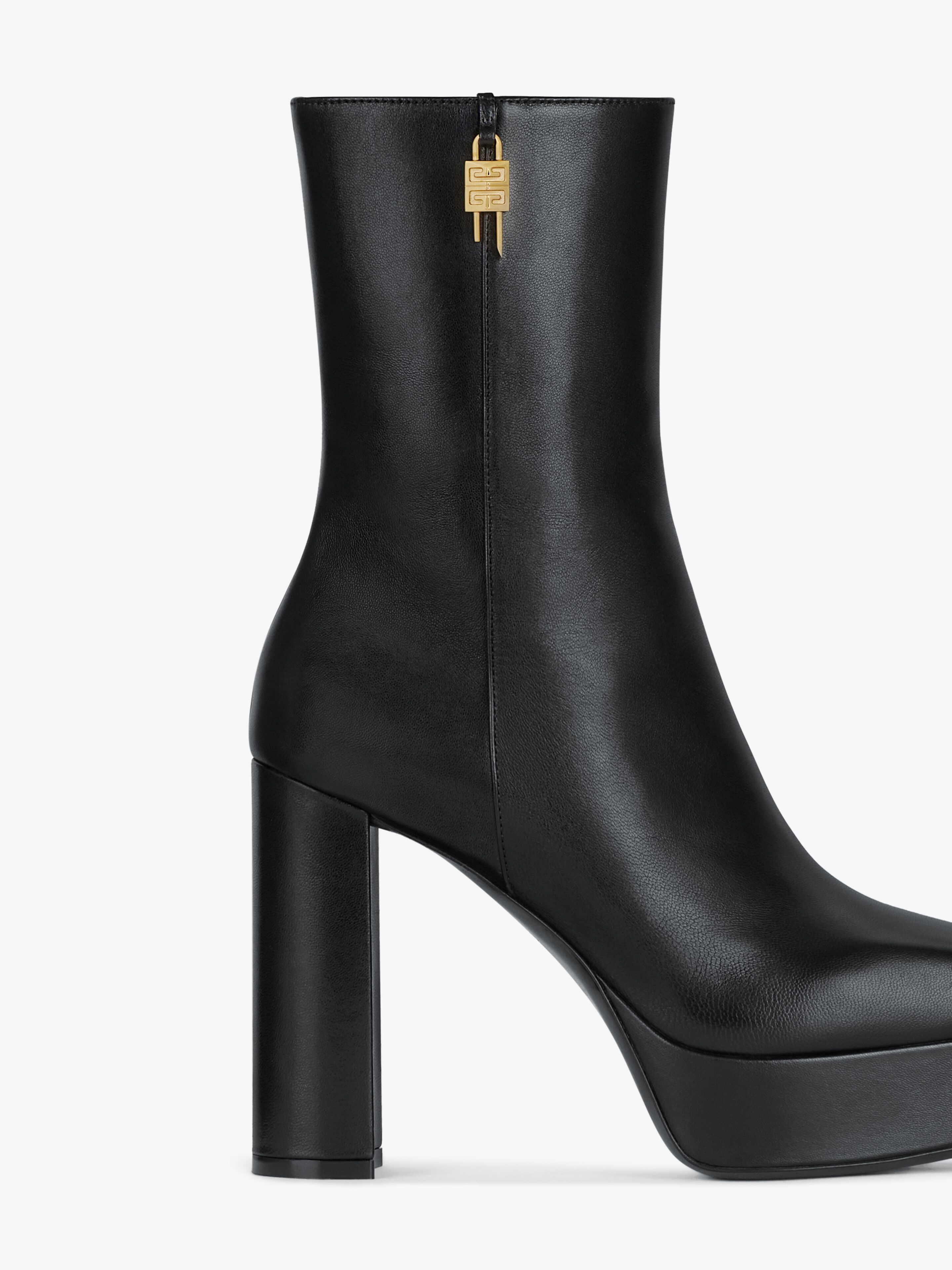 G LOCK PLATFORM ANKLE BOOTS IN LEATHER - 4