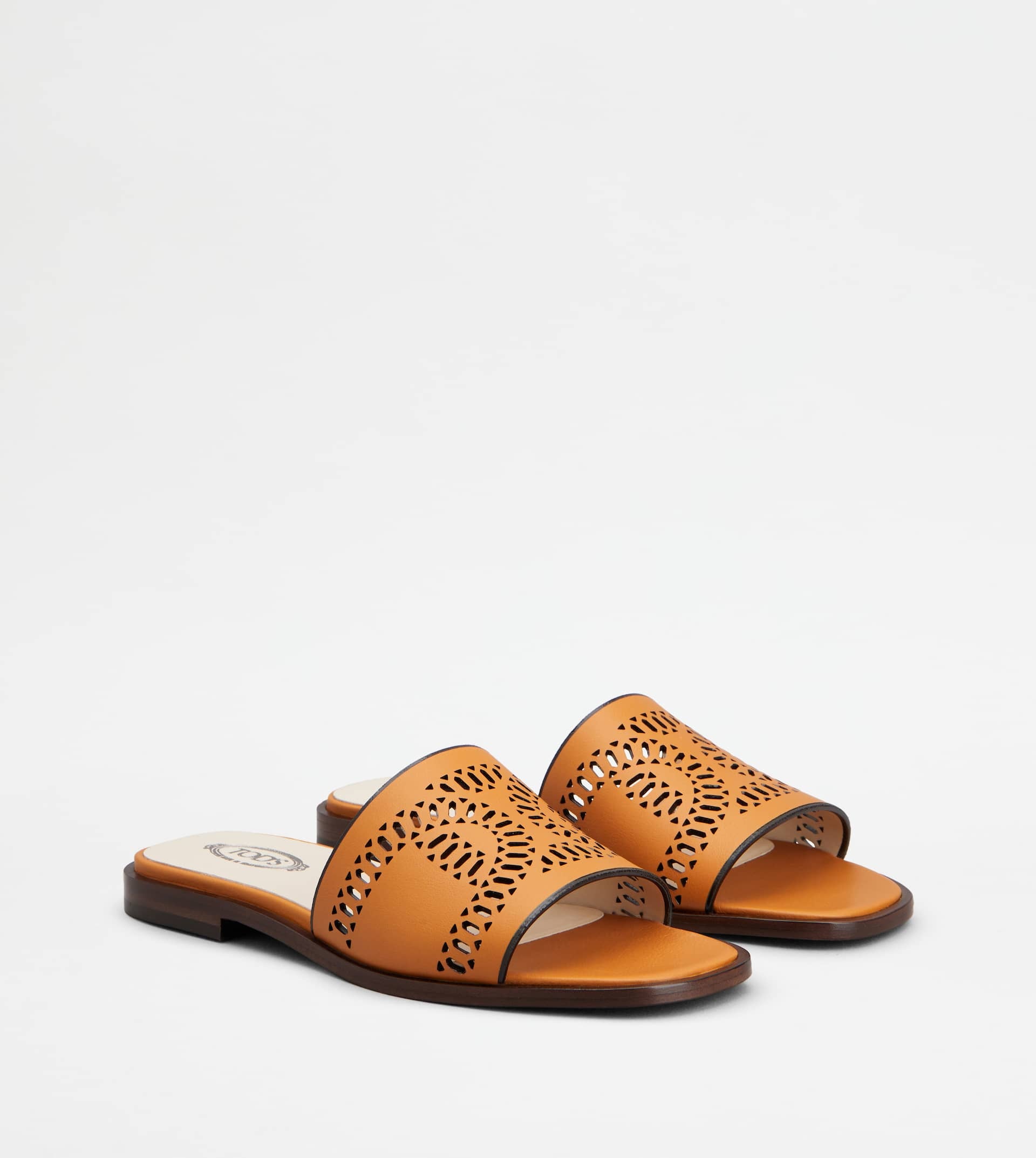 KATE SANDALS IN LEATHER - ORANGE - 3