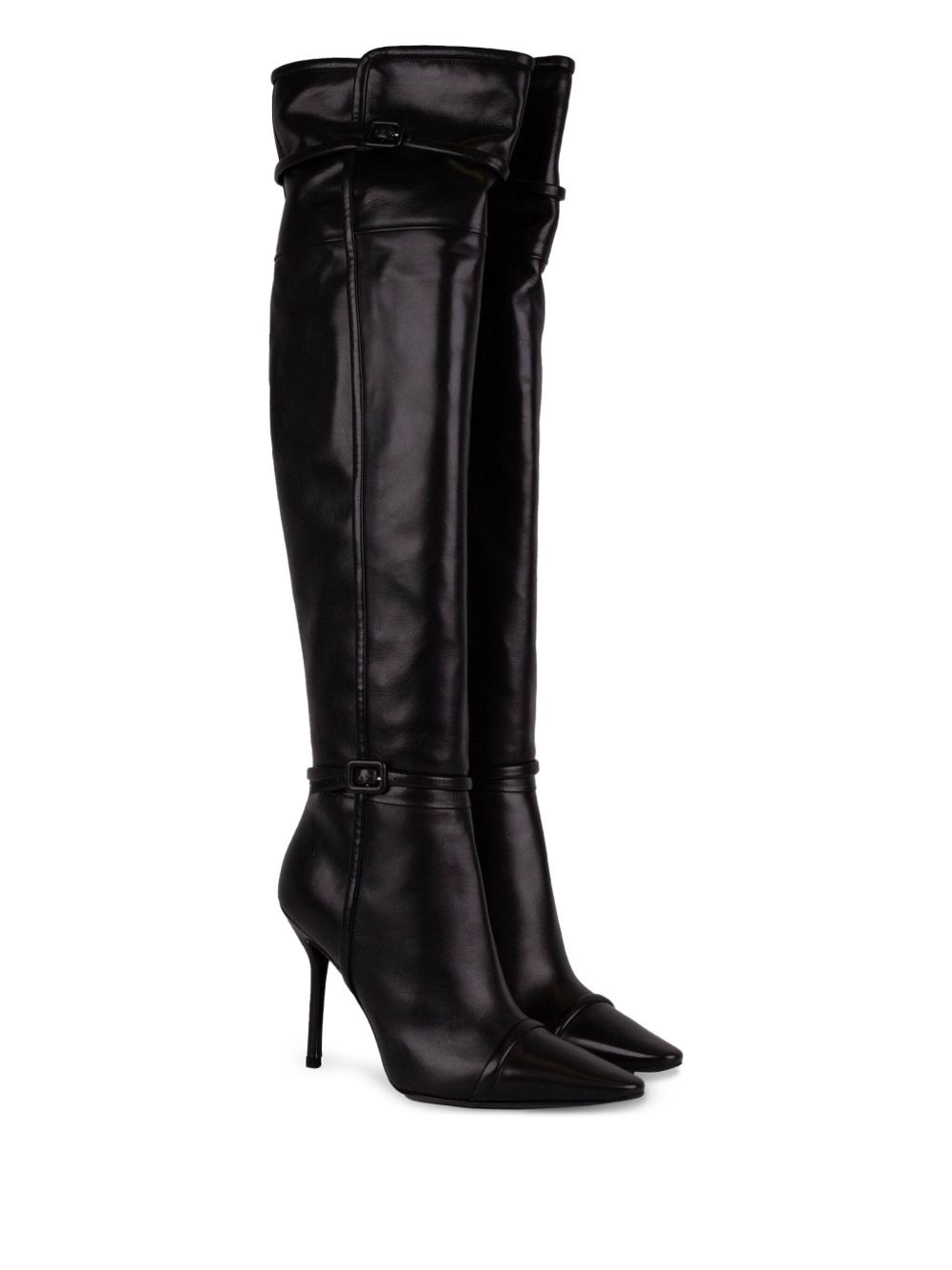 buckle-strap stiletto boots - 2