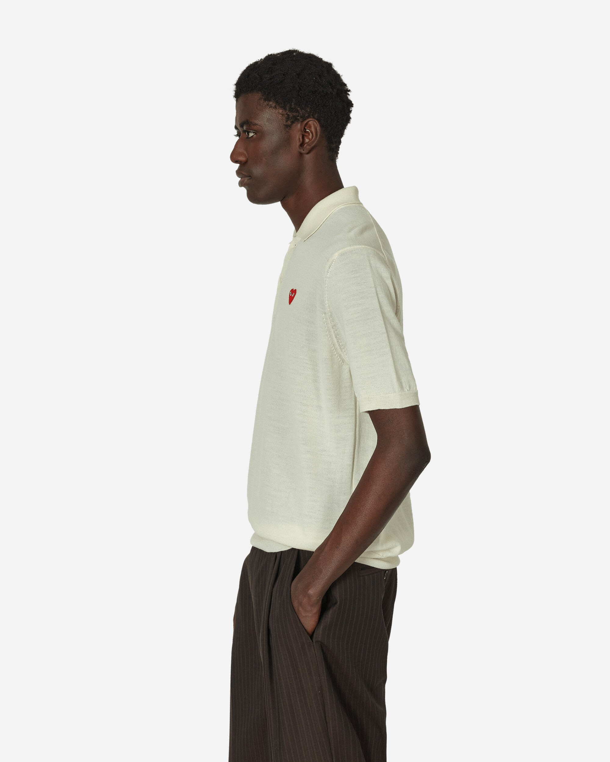 Red Heart Polo Sweater Off White - 2