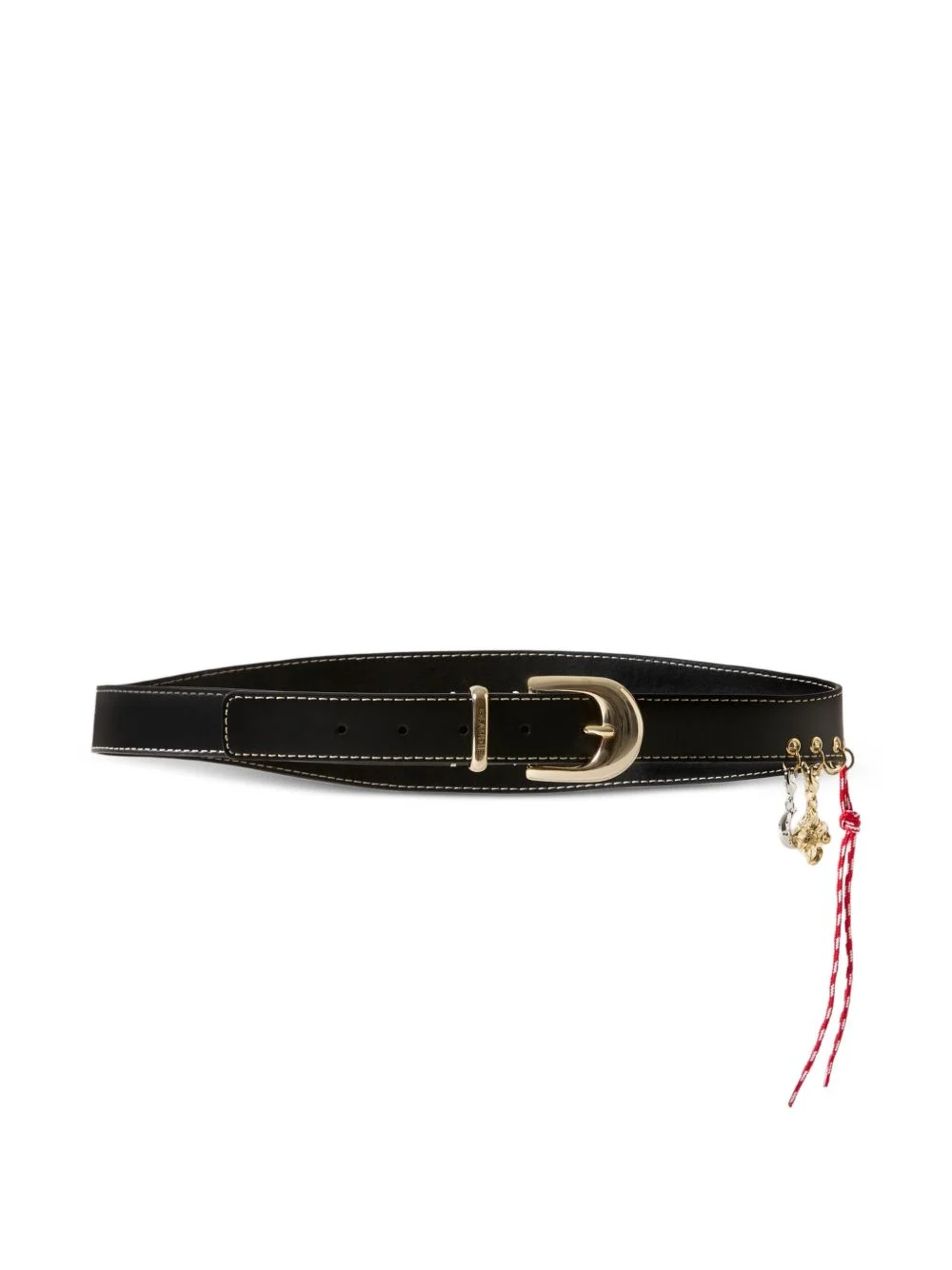 leather eyelet belt with charms - 1