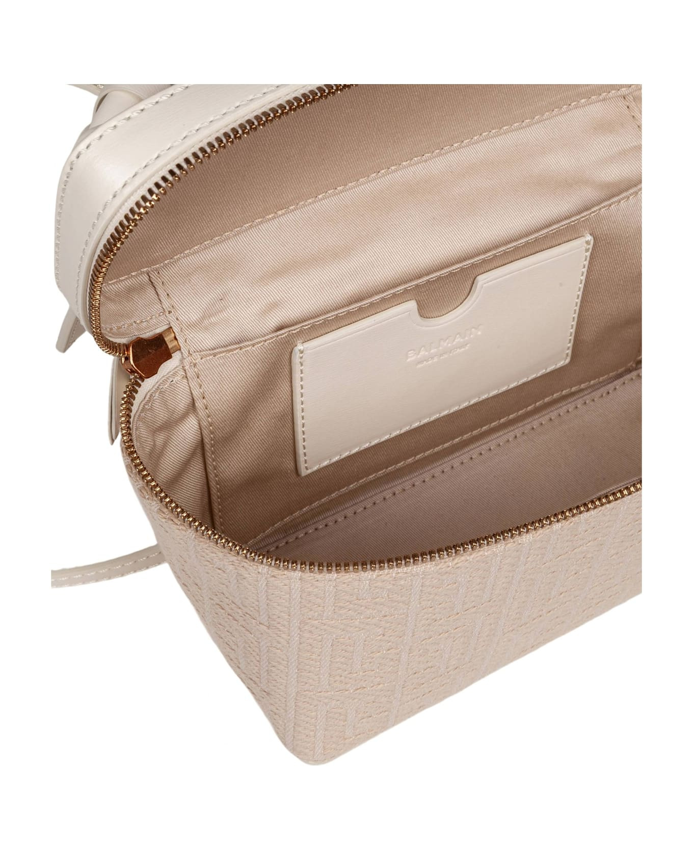 Balmain B-army Jacquard Canvas Pouch, Natural Color - 4