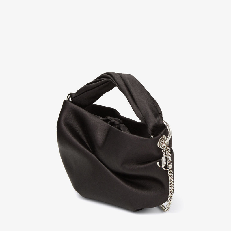 Bonny Black Satin Bag with Twisted Handle 4