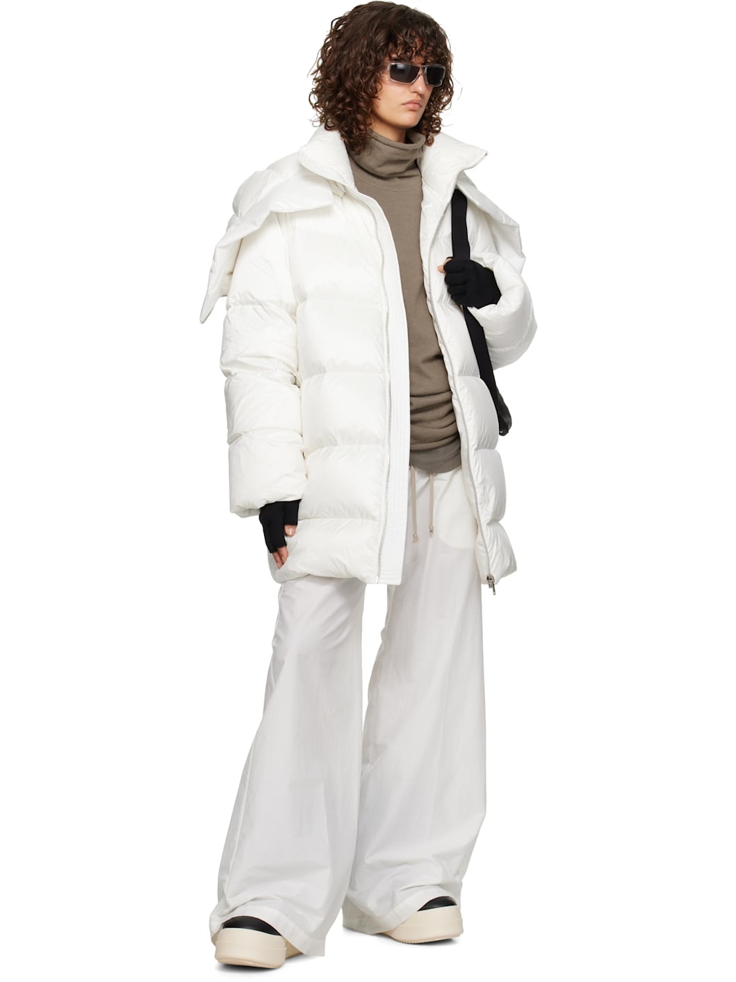 Moncler + Rick Owens Off-White Hooded Cyclopic Jacket - 5